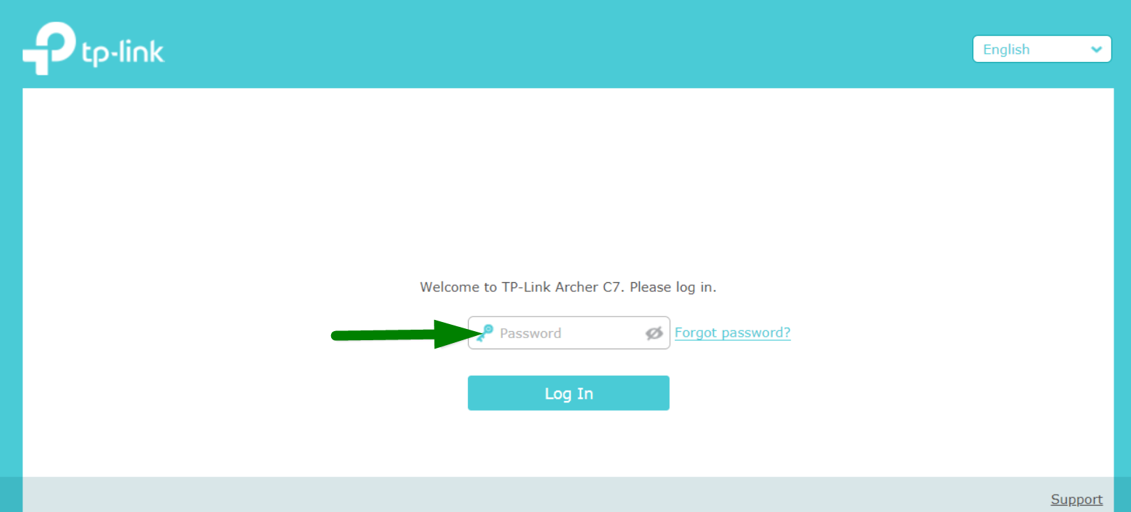 Screenshot of TP-Link router login screen