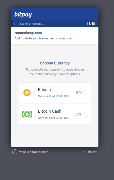 How Do I Add Funds To My Namecheap Account Using Bitcoin Bitcoin Cash!    - 