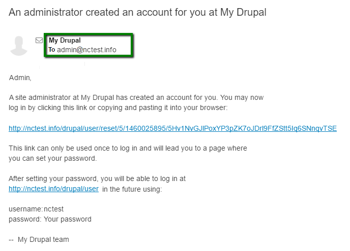 Drupal Email Account Activation