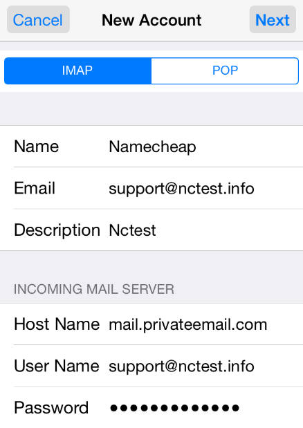 SMTP server settings for iPhone | smtp mail server