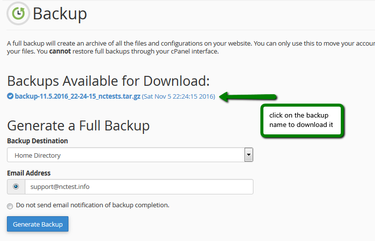 restore full backup cpanel whm