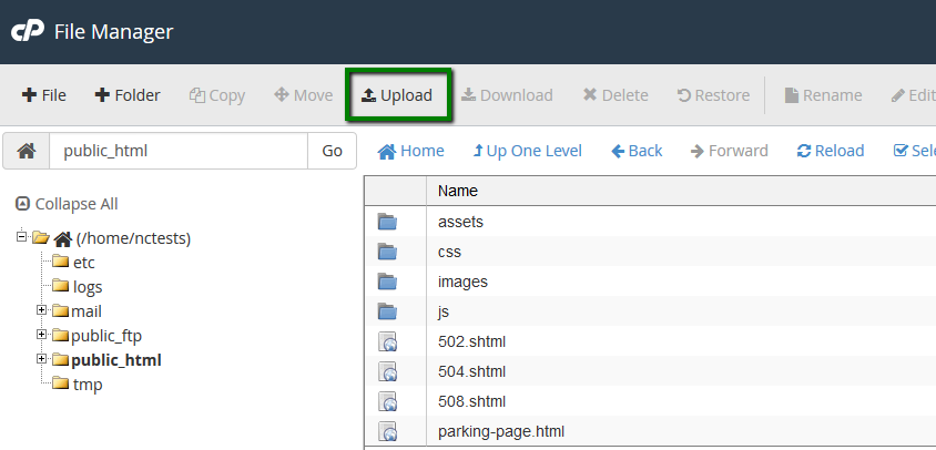 cPanel File Manager