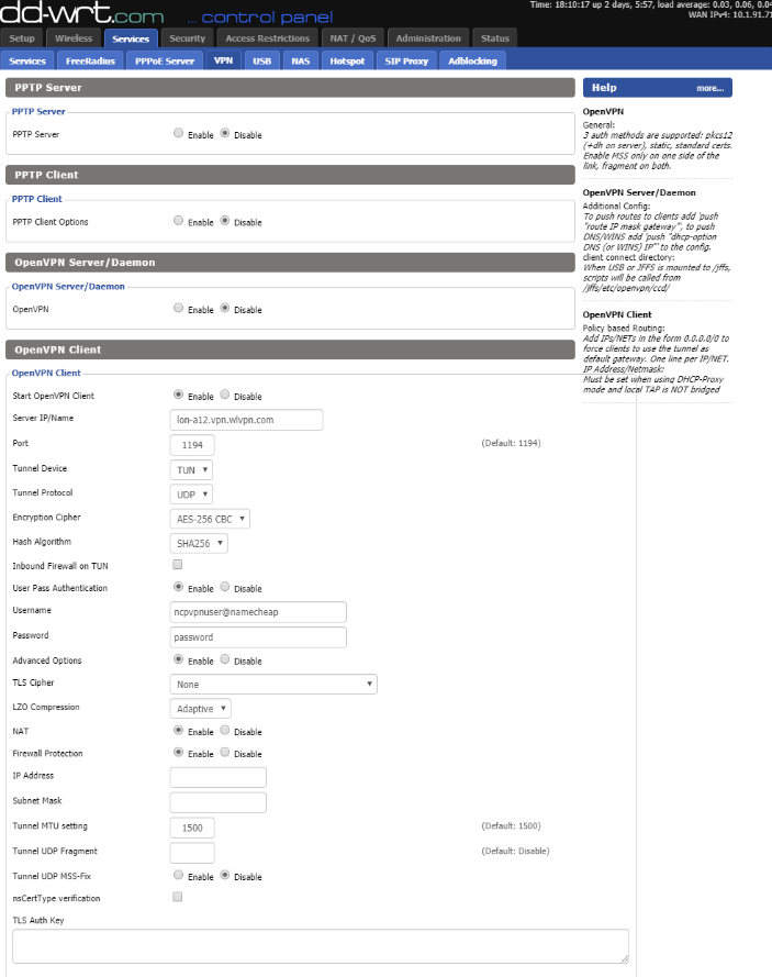 dd wrt v24 sp2 reset password