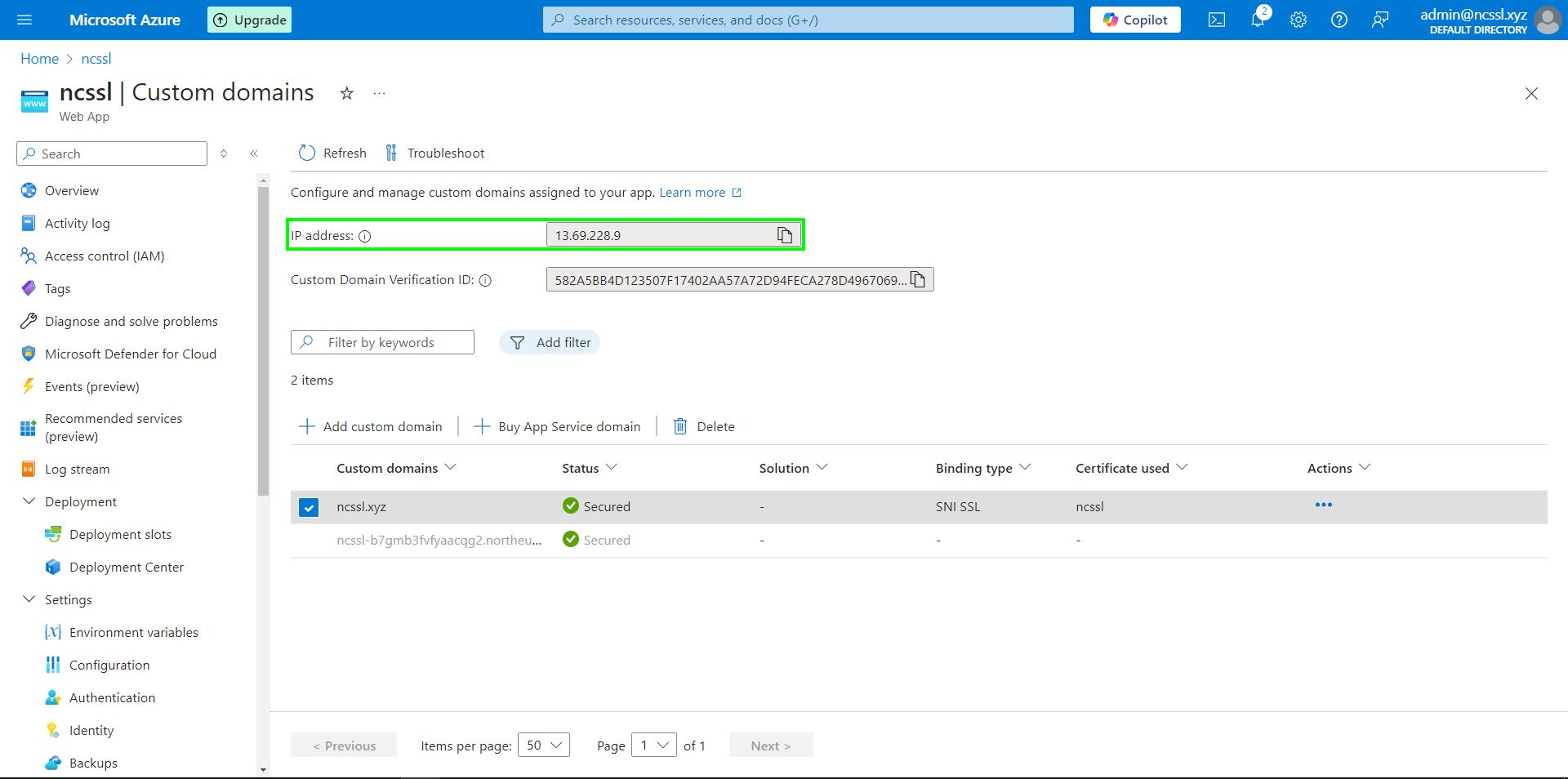 Installing an SSL certificate on Microsoft Azure Web App - Hosting ...