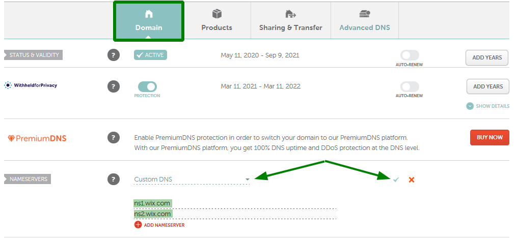 Reconnect Your Domain, Wix.com