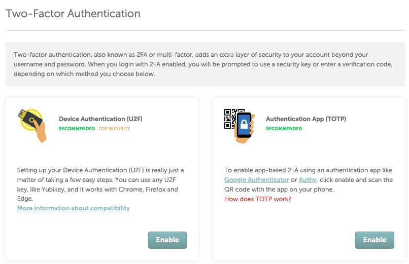 Google Authenticator / Authy for Account login verification method