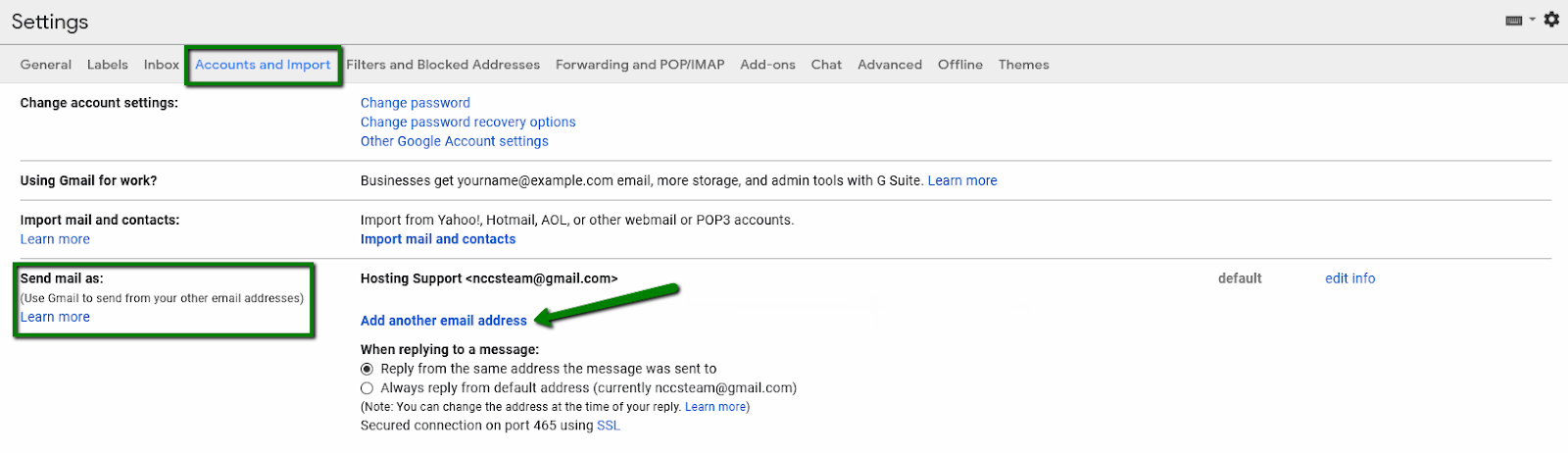 cpanel download emails and import to gmail