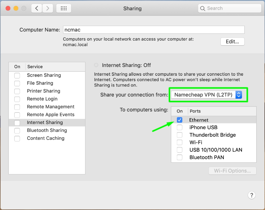 change password for internet sharing on mac os x