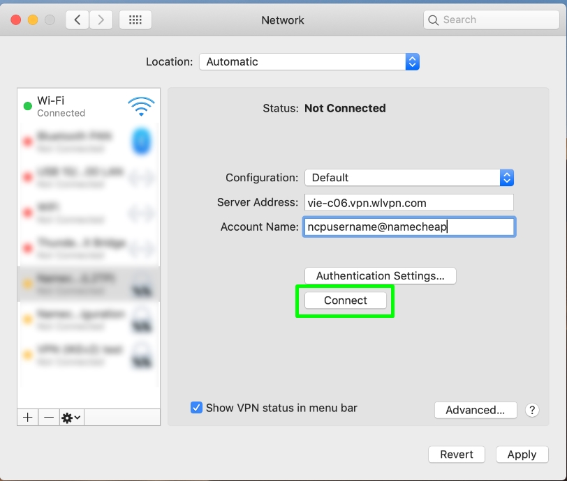 how do i connect to a vpn on a mac