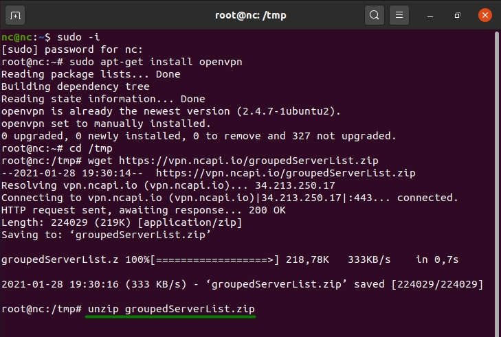 mise en place dun vpn sous ubuntu commands