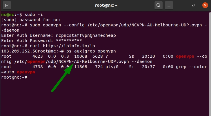 linux openvpn log