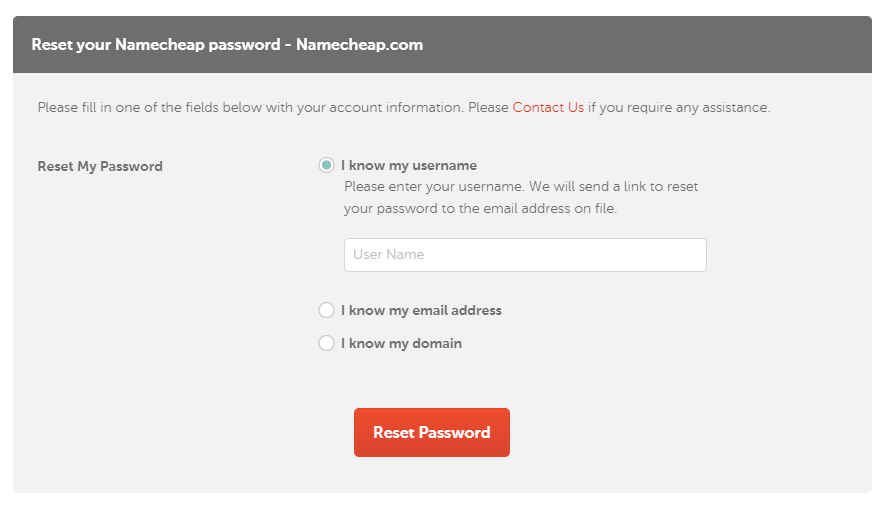 I Forgot The Password Username For My Namecheap Account What Should I Do Now My Account Namecheap Com