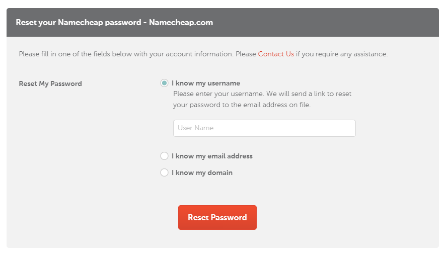 Reset Account Password Using Email Does Not Work (There is no