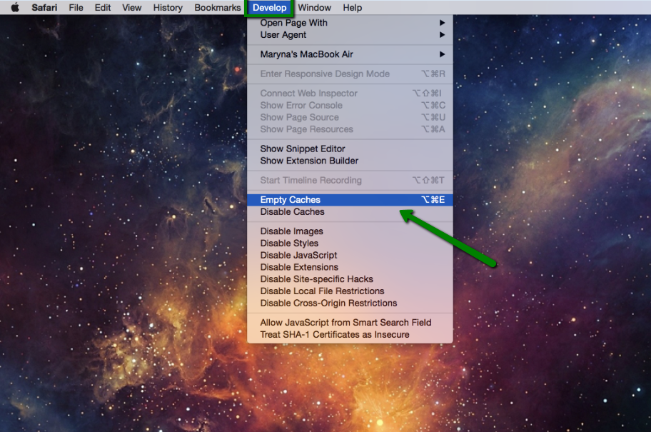 clear cache in chrome for mac