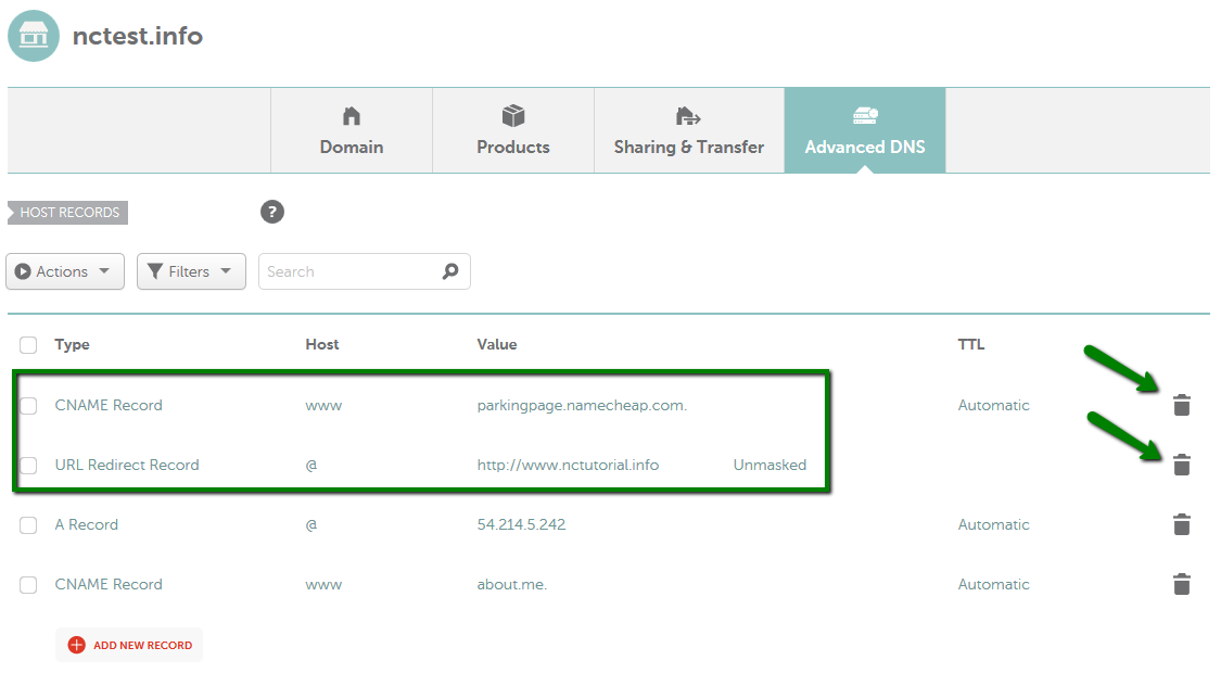 Namecheap.com Knowledgebase • How can I configure my domain to About.me ...