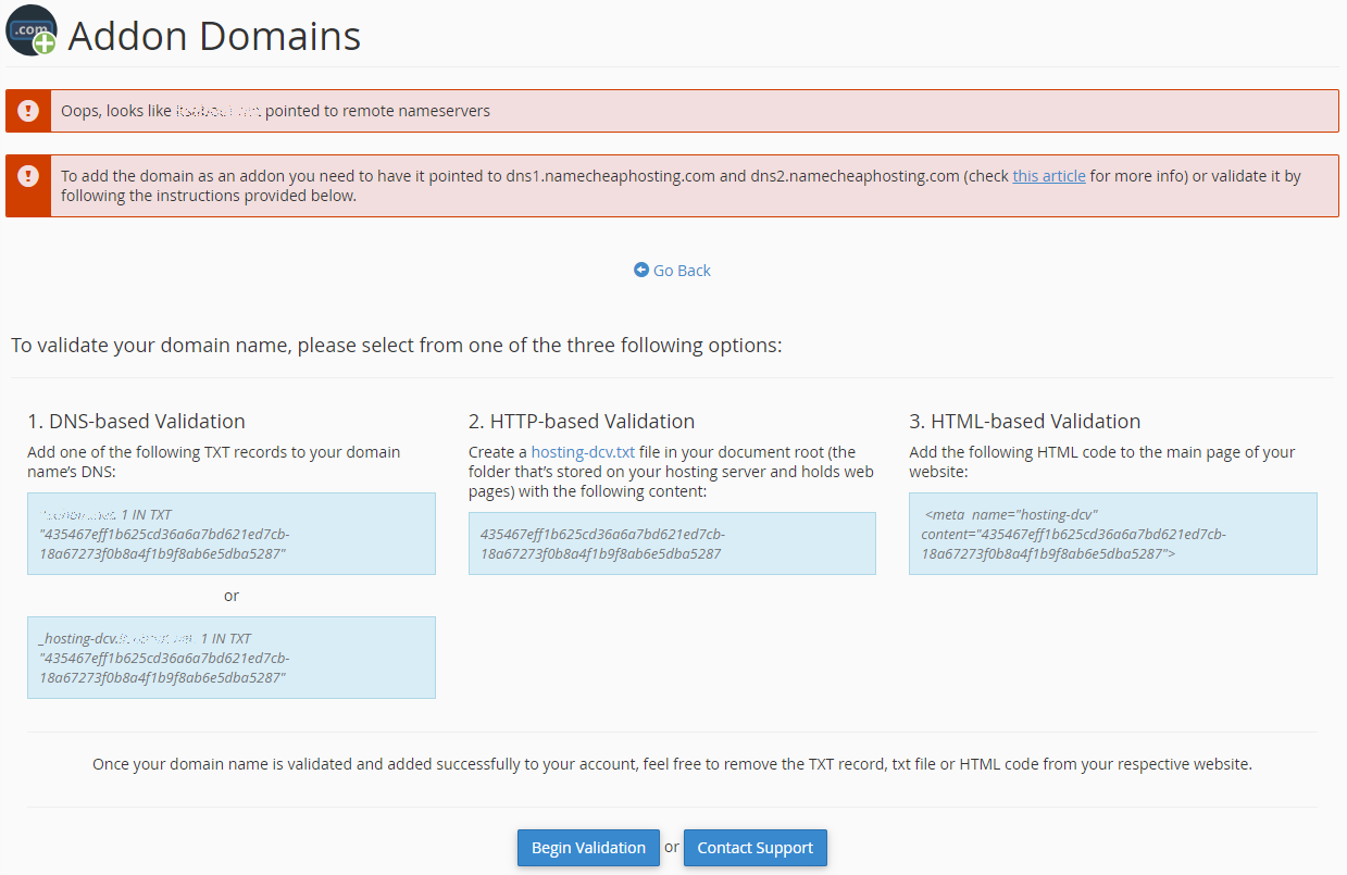 Domain перевод на русский. There was a problem validating the information you provided..