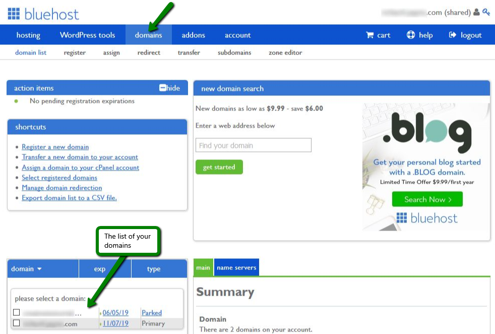 How to transfer a domain from Bluehost - Domain Transfers 