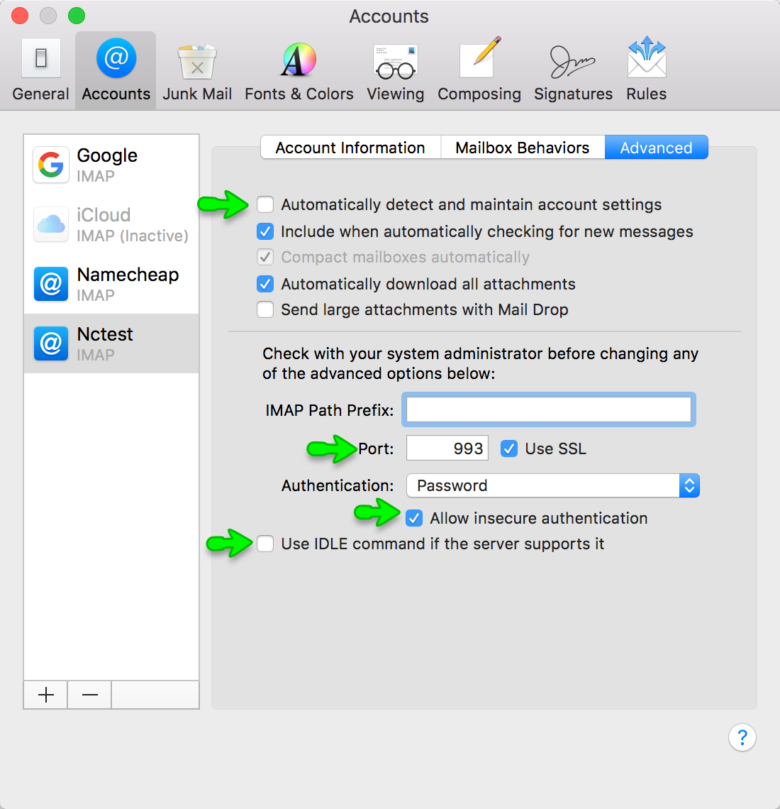 mac email program preferences