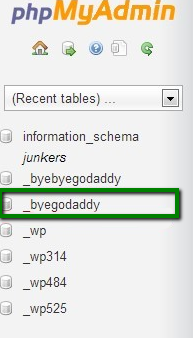 godaddy phpmyadmin localhost