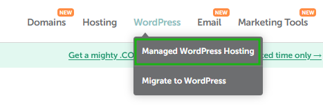 The Namecheap website navigation is shown with Managed WordPress Hosting highlighted.