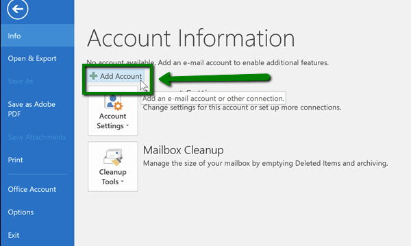 account settings account settings for outlook 2016