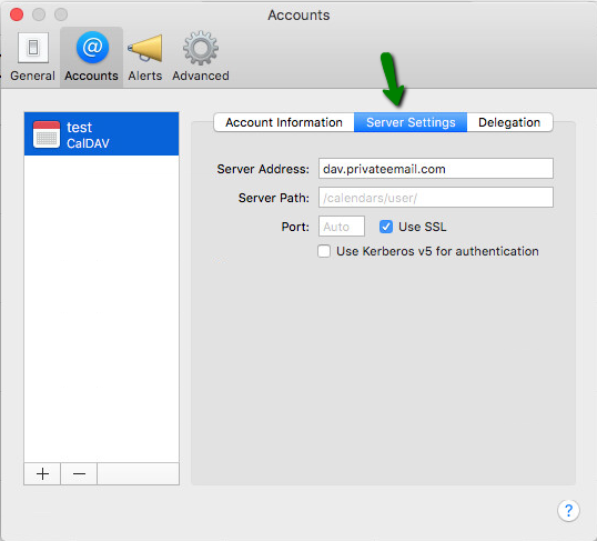 set up email account for mac calendar