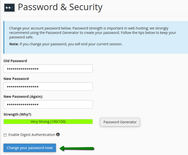 Your password