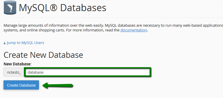 create new database mysql
