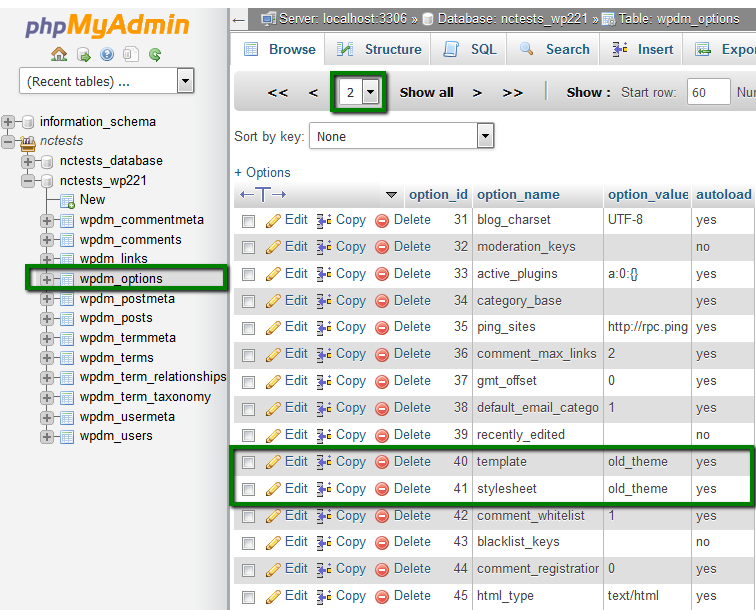 How to change the default theme for new databases?