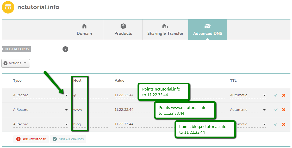 redirect domain to webdrop