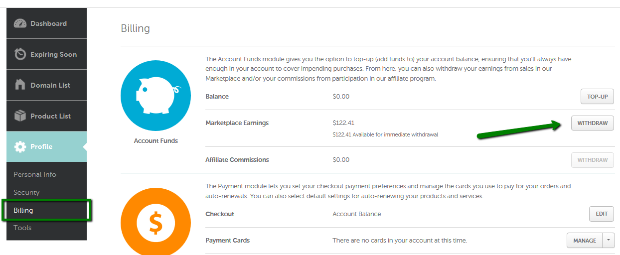 How Can I Withdraw The Money I Ve Earned Through Selling Domains Domains Namecheap Com