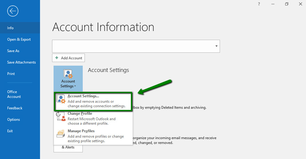 Private Email account setup in Outlook 2019 Email service