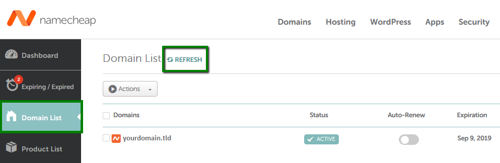 What Is The Refresh Domains Option Used For Domains Namecheap Com