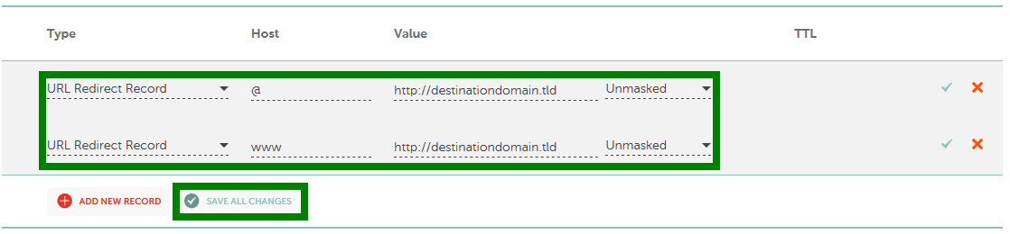 redirect domain to webdrop