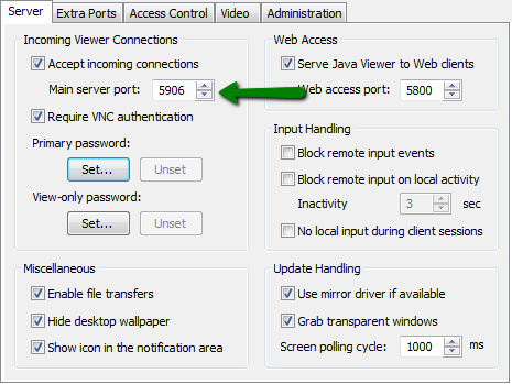 tightvnc server configuration file windows