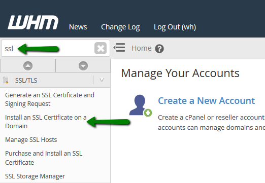 Installing An Ssl Certificate Using Whm Hosting Namecheap Com