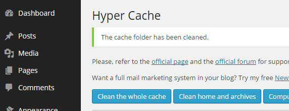 How to flush WordPress caching plugins - Hosting ... You can see a reference to the plugin at the top of your wordpress dashboard, as well as an option to manually clear the cache.