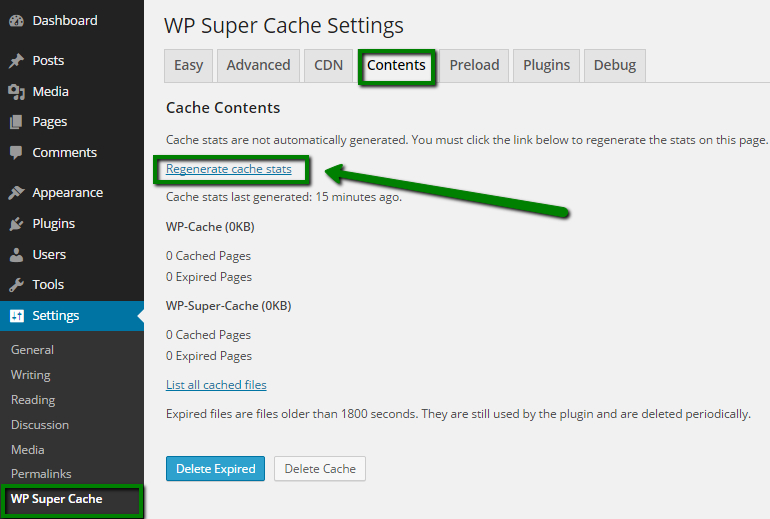 can i delete caches from my cpanel